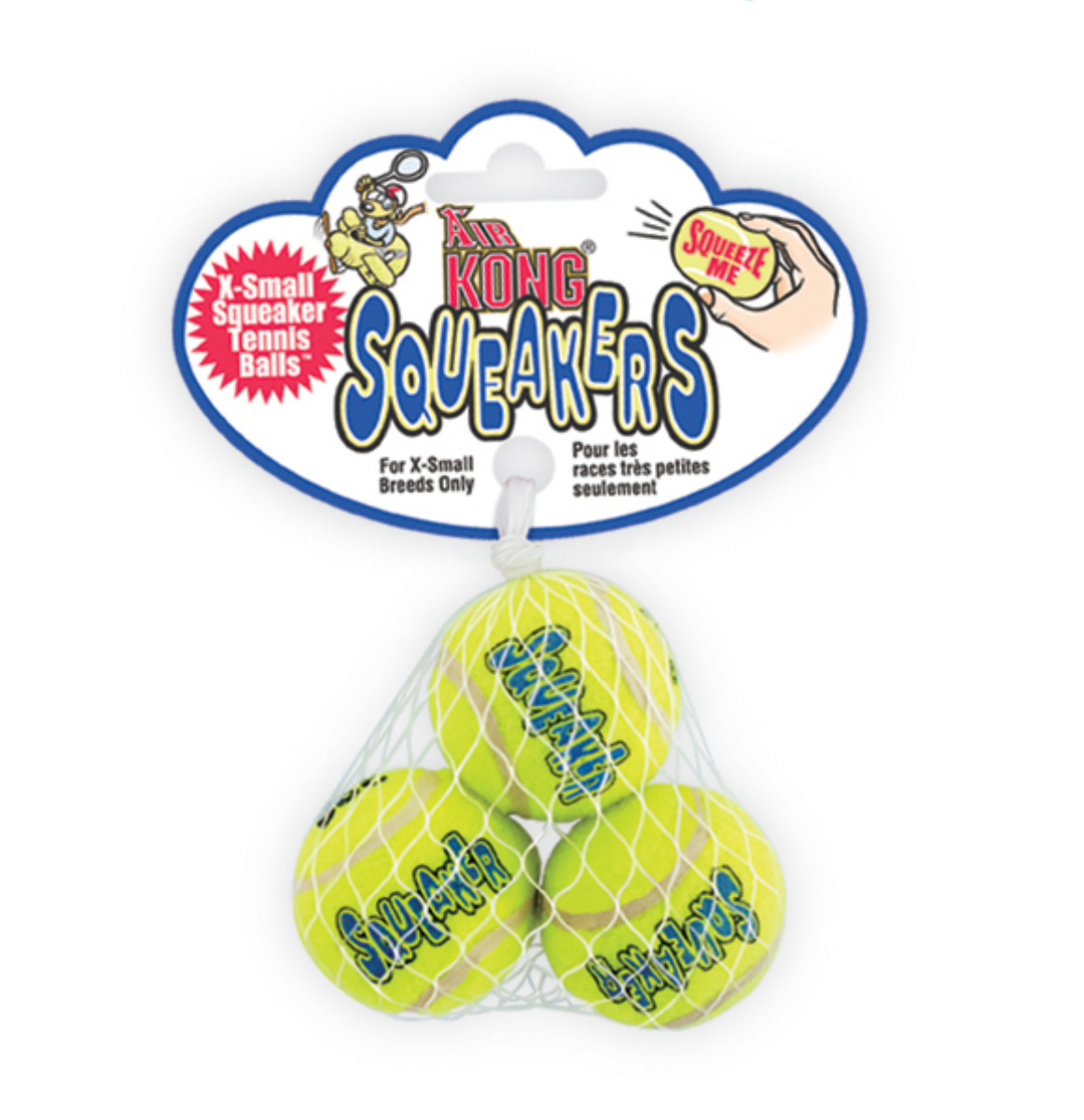Kong Squeakair Tennis Ball 3 Pk Small Dog Toy